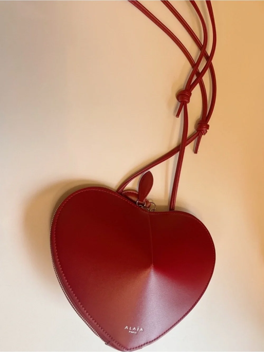 Alaia Red Heart Crossbody Bag - Picture 2 of 4